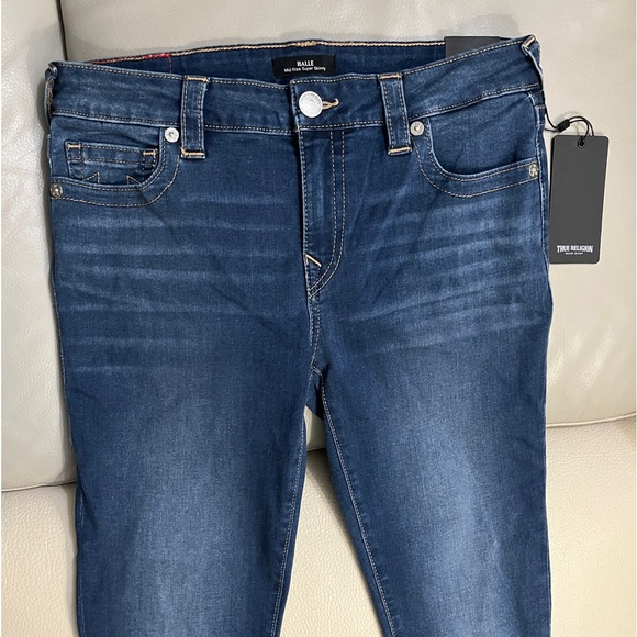 NWT - True Religion Women’s Halle Mid Rise Super Skinny Jeans - Size 30 - Picture 5 of 11